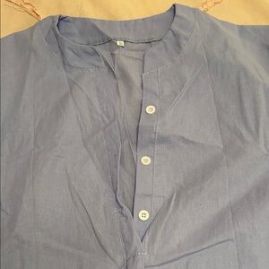 Women’s Blue Button-Up Shirt
